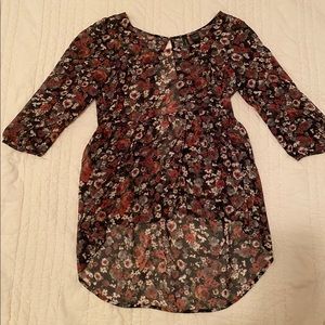 Floral High-Low Blouse